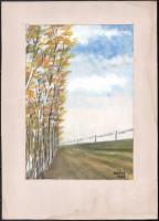 Haász 1968 jelzéssel: Erdőszéle. Akvarell, papír, paszpartuban, 21x14,5 cm