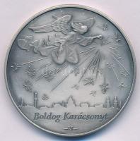 ~2000. Boldog Karácsonyt! ezüstözött fém emlékérem (42,5mm) T:1