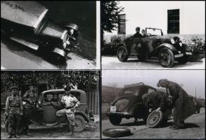 cca 1950 előtt készült felvételek autókról, 7 db mai nagyítás egy gyűjteményből, 10x15 cm