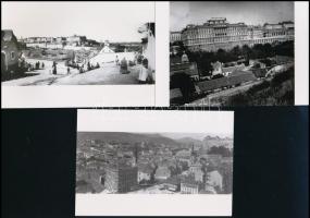 cca 1929 Budapest, Tabán, 3 db mai nagyítás, 10x15 cm
