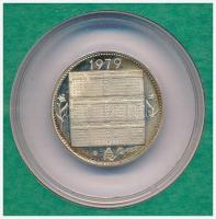 1979. "Naptár" Ag naptárérem ÁPV tokban (~5,5g/0.835/24mm) T:PP patina