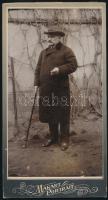 cca 1902 Szeghalom, Onnli Ferencről készült vintage fotó, Leitmann Sándor fényképész pecsétjével jelzett, feliratozva, 20,3x10,8 cm