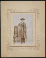 1908 Nagy Jánosról legénykorában készült vintage fotó, feliratozva, 20x15,8 cm