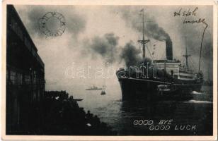 "Good Bye Good Luck" NYK Line (Nippon Yusen Kaisha) Japanese shipping company advertising card (EK)