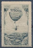 1902 Német nyelvű levélzáró: Hőlégballon Budapest felett, ritkaság!