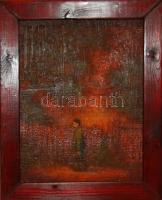 Kovács Zoltán (1972-): Úton hazafelé, olaj, fa, szignált keretben 45x35 cm