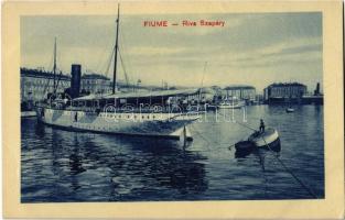 Fiume, Rijeka; Riva Szapáry / quay, steamship (EB)