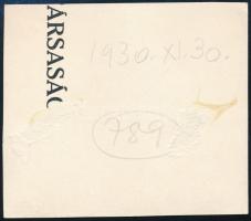 1930 Kinszki Imre (1901-1945) budapesti fotóművész hagyatékából, a szerző által feliratozott vintage...