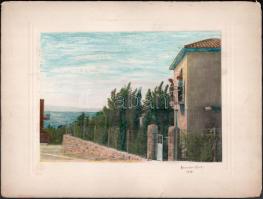 1939 Spalato (Split), kézzel színezett vintage fotó, 16,7x23 cm, karton 24,8x33 cm
