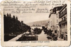 1927 Bártfa, Bártfafürdő, Bardejovské Kúpele, Bardiov, Bardejov; Erzsébet királyné szálloda. Neumann Viktor kiadása / hotel (EK)