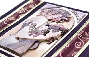 Alphonse Mucha képei alapán készült térbeli fali díszek. Papír. 12x24 cm, 16x17 cm