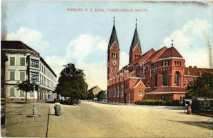 Maribor, Marburg an der Drau; Franziskaner Kirche / street view, church. Verlag Rudolf Gaisser (EK)