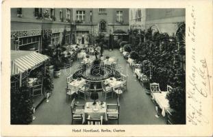 1938 Berlin, Hotel Nordland, Garten / hotel, garden. advertising card (EK)
