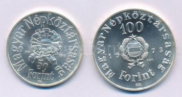 1973. 50Ft Ag + 100Ft Ag "Petőfi" T:BU 
Adamo EM41, EM42