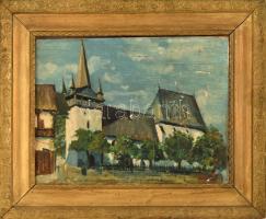 Weisz jelzéssel: Bánffyhunyad. Olaj, farost. 34x42 cm Keretben. Sérült