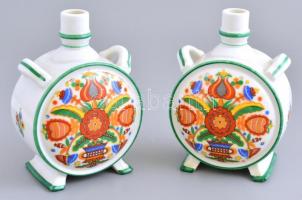 Zsolnay porcelán kulacs, kézzel festett/matricás, jelzett, kis kopásokkal, m: 15 cm