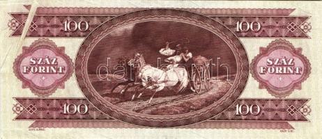 1992. 100Ft érdekes papírránccal és gyári gyűrődésekkel T:II