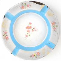 Kőbánya, Budapest régi zománcozott fém hamutartó, kis hibával. d: 14,5 cm