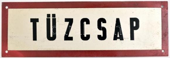 Tűzcsap festett aluminium tábla jó állapotban. 30x10 cm