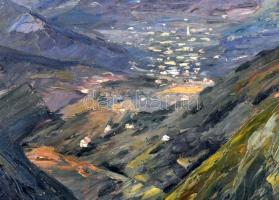 Vágh-Weinmann Nándor (1897-1978): Hegyvidéki táj. Olaj, karton, jelzett. Fa keretben. 60x80 cm