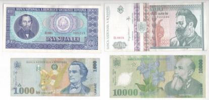 Románia 1966-2000. 100L-10.000L (6db, 5xklf) T:III Romania 1966-2000. 100 Lei - 10.000 Lei (6pcs, 5xdiff) C:F