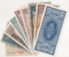 10db (9xklf) vegyes Korona- és Pengő bankjegytétel, közte 1919. 10K T:I--IV