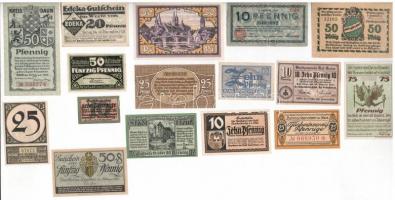 Németország / Weimari Köztársaság 1918-1921. 16db-os vegyes szükségpénz tétel, közte NSZK 1948. 10pf T:I-III Germany / Weimar Republic 1918-1921. 16pcs of various necessity notes, including FRG 1948. 10 Pfennig C:UNC-F