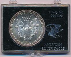 Amerikai Egyesült Államok 1991. 1$ Ag "Amerikai Sas" műanyag tokban T:1- patina  USA 1991. 1 Dollar Ag "American Eagle Bullion Coin" in plastic case C:AU patina  Krause KM# 273