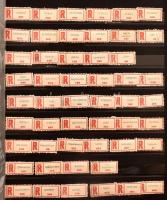 Az utóbbi 4-5 típusú ragjegy névsor szerint rendezve (több mint 1000 db) berakólapokon