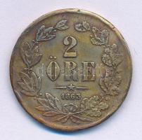 Svédország 1863. 2ö Br "XV Károly" T:3 
Sweden 1863. 2 Öre Br "Carl XV" C:F 
K...
