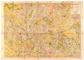 cca 1920 Budapest térképe, tervezte és rajzolta, Stoits György, Bp., Aczél-Testvérek,(Rosenthal-ny.), szakadt, 49x70 cm