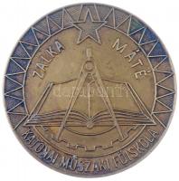 ~1970. "Zalka Máté Katonai Műszaki Főiskola" Br emlékérem (70mm) T:2