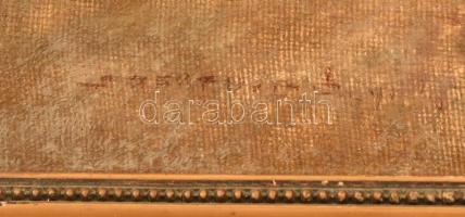 Olvashatatlan jelzéssel: Mosónők a Balaton partján. Olaj, vászon, restaurált. Sérült fa keretben. 30...