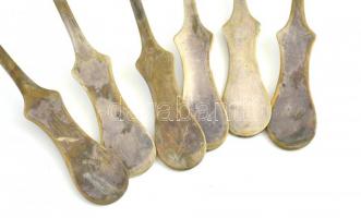 Gretschl József ezüst (Ag) leveses kanál 6 db Jelzett, mesterjegyes össz nettó 370 g