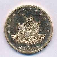 Németország 1992. "ECU / Európé elrablása" aranyozott Cu-Ni emlékérem, tanúsítvánnyal (30mm) T:PP ujjlenyomatos Germany 1992. "ECU / Taking of Europa" gold plated Cu-Ni commemorative medal with certificate (30mm) C:PP fingerprints