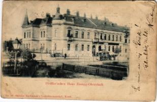 1899 (Vorläufer) Eszék, Esseg, Osijek; Pleiffer'sches Haus Oberstadt / horse-drawn tram (EK)