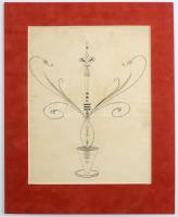 Dóczi Pál (1888-?): Virág. Tus, papír, jelzés nélkül, paszpartuban. 23x17,5 cm