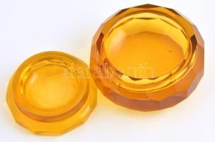 Art deco, urán sárga bonbonniere. Formába öntött. kis öntési hibával. d: 11 cm