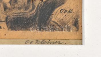 O. Kleiner (?) jelzéssel: Vogesenwacht (Őrség a vogézeknél, I. világháborús rajz). Ceruza, papír. Üv...