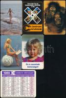 1978-1995 Vegyes kártyanaptár tétel, 6 db, közte hölgyek is.