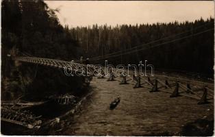 1934 Muhos, Leppiniemen silta / suspense bridge. photo