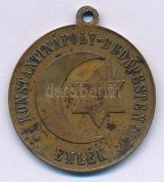 1896. "Konstantinápoly Budapesten - Emlék" a lágymányosi vigalmi negyed Br emlékérme füllel (29mm) T2 karc, ph.
