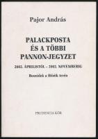 Pajor András: Palackposta és a többi Pannon-jegyzet. 2002. áprilistól 2002. novemberig. Beszédek a Hősök terén. hn., 2002, Prudencia Kör. Kiadói papírkötés. A szerző által dedikált.