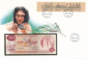 Guyana 1983. 1$ felbélyegzett borítékban, bélyegzéssel T:1 Guyana 1983. 1 Dollar in envelope with stamp and cancellation C:UNC