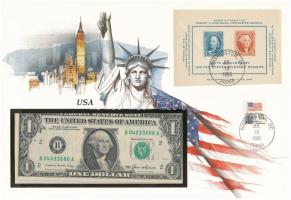 Amerikai Egyesült Államok 1985. 1$ felbélyegzett borítékban, bélyegzéssel T:I  USA 1985. 1 Dollar in envelope with stamp and cancellation C:UNC