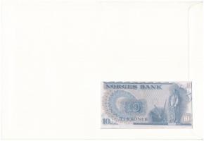 Norvégia 1977. 10K felbélyegzett borítékban, bélyegzéssel T:I 
Norway 1977. 10 Kroner in envelope w...