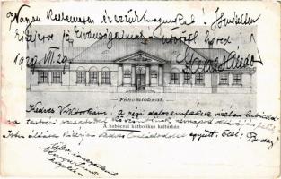 1929 Babócsa, Katolikus kultúrház, főhomlokzat (EK)
