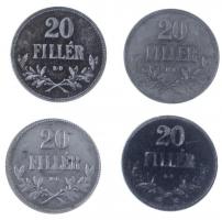 1892-1920. 30db-os fillér érme tétel 1-2-10-20f névértékekben T:vegyes