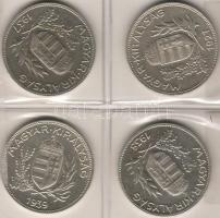 1927-39 1P ezüst 4 kül. db T:2+