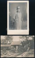 4 db régi katonai fotólap + 3 db 1. világháborús képeslap + 2 fotó